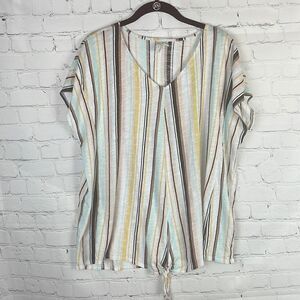 Cato Striped Top with Tie Bottom Size XL